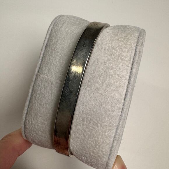 Vintage Mexican 925 Sterling Silver Turquoise Bangle Bracelet - Picture 3 of 6